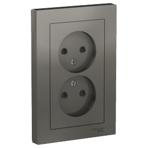 

Розетка Schneider Electric ATLASDESIGN, скрытый монтаж, 2-х постовая, со шторками, 16A, в сборе, IP20, сталь (ATN000922), Стальной