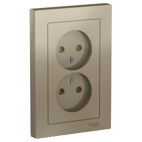 

Розетка Schneider Electric ATLASDESIGN, скрытый монтаж, 2-х постовая, со шторками, 16A, в сборе, IP20, шампань (ATN000522)