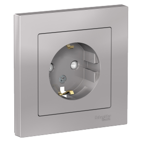 

Розетка Schneider Electric ATLASDESIGN, скрытый монтаж, однопостовая, с з/к, со шторками, 16A, в сборе, IP20, алюминий (ATN000344)