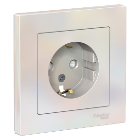 

Розетка Schneider Electric ATLASDESIGN, скрытый монтаж, однопостовая, с з/к, со шторками, 10A, в сборе, IP20, жемчуг (ATN000444)