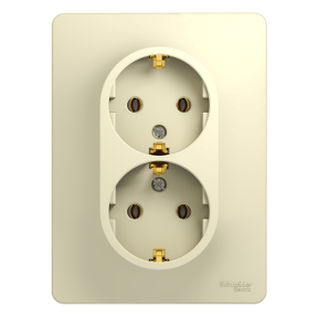 

Розетка Schneider Electric GLOSSA, скрытый монтаж, 2-х постовая, с з/к, 16A, в сборе, IP20, бежевый (GSL000224)