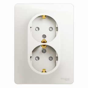 

Розетка Schneider Electric GLOSSA, скрытый монтаж, 2-х постовая, с з/к, со шторками, 16A, в сборе, IP20, перламутр (GSL000626)