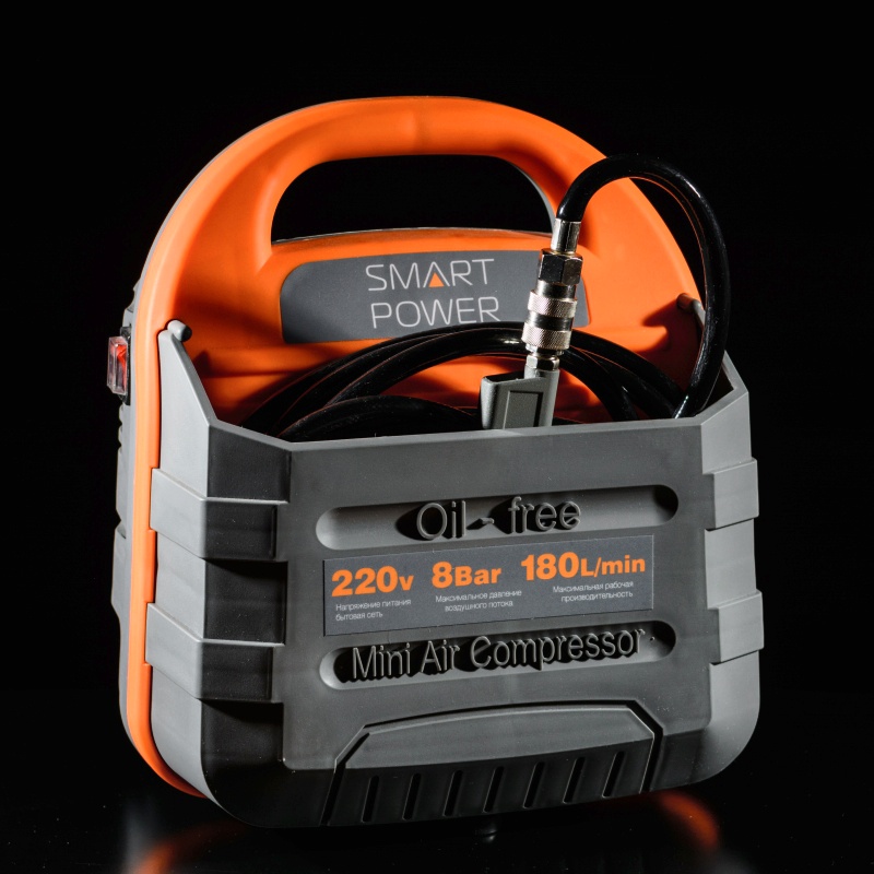 

Компрессор Berkut SMART POWER SAC-180, поршневой, 1.1 кВт, 180л/мин, 8 атм, сеть 220 В ~ 50 Гц, оранжевый/серый (1416650), SAC-180