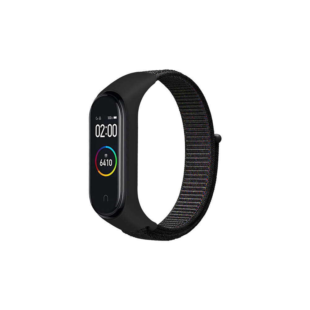 

Ремешок DF для Xiaomi Mi Band 3/4/5, из нейлона, черный с цветной крапинкой (DF xiNylonband-01 (black with colored speck))