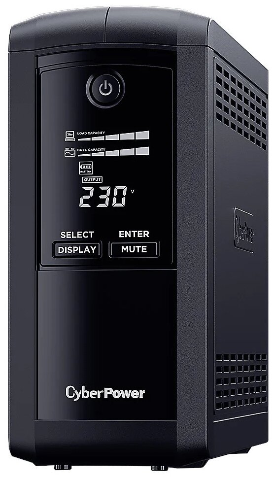 

ИБП CyberPower Value Pro VP700ELCD, 700 VA, 390 Вт, EURO, розеток - 4, USB, черный (VP700ELCD), VP700ELCD