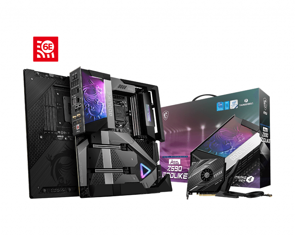 

Материнская плата MSI MEG Z590 GODLIKE, Socket1200, Intel Z590, 4xDDR4, 3PCI-Ex16, 6SATA3, 7.1-ch, 2.5GLAN, 10GLAN, 12 USB 3.2, 3 USB Type-C, ATX, Retail, MEG Z590 GODLIKE