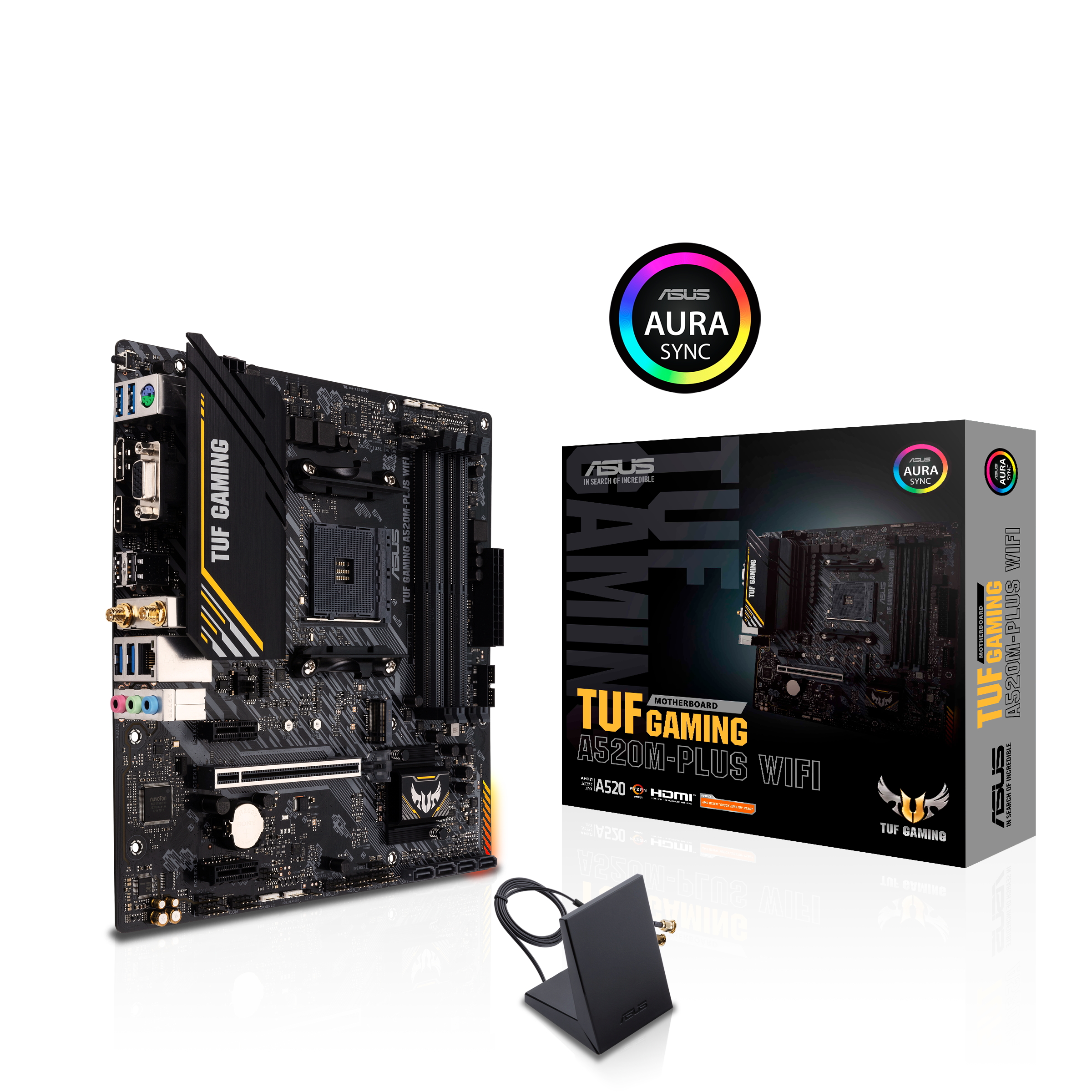 Материнская плата ASUS TUF GAMING A520M-PLUS WIFI, SocketAM4, AMD A520, mATX