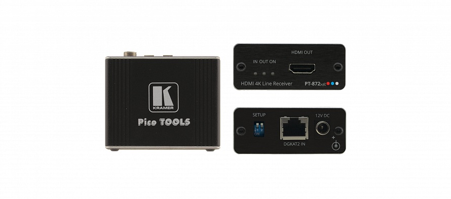 Приемник Kramer PT-872xr, 1xDGKat 2.0-1xHDMI, 3840x2160, по витой паре до 70м, БП, комплект монтажных уголков (50-8038701190)