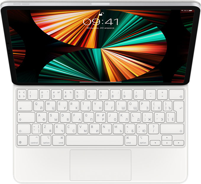 

Чехол-клавиатура Apple Magic Keyboard для планшета Apple IPad Pro 12.9" (2021), пластик, белый (MJQL3RS/A)