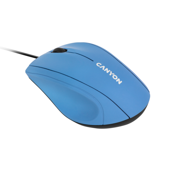 Мышь проводная Canyon M-05, 1000dpi, оптическая светодиодная, USB, голубой (CNE-CMS05BX)