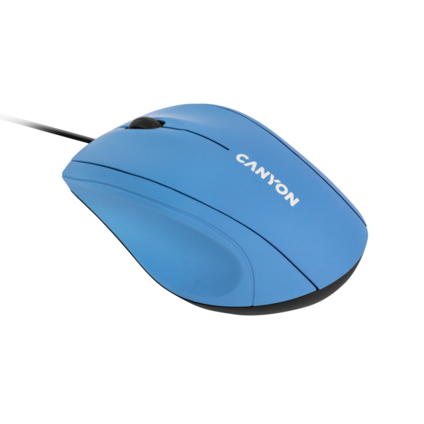 

Мышь проводная Canyon M-05, 1000dpi, оптическая светодиодная, USB, голубой (CNE-CMS05BX), M-05