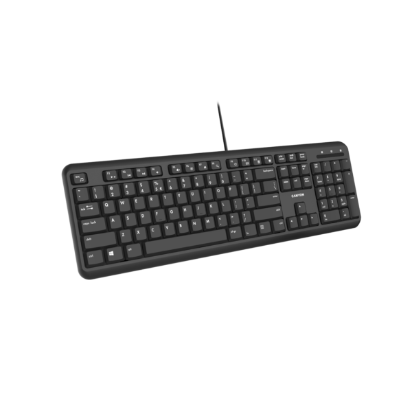 

Клавиатура проводная Canyon HKB-20, мембранная, USB, черный (CNS-HKB02-RU), HKB-20