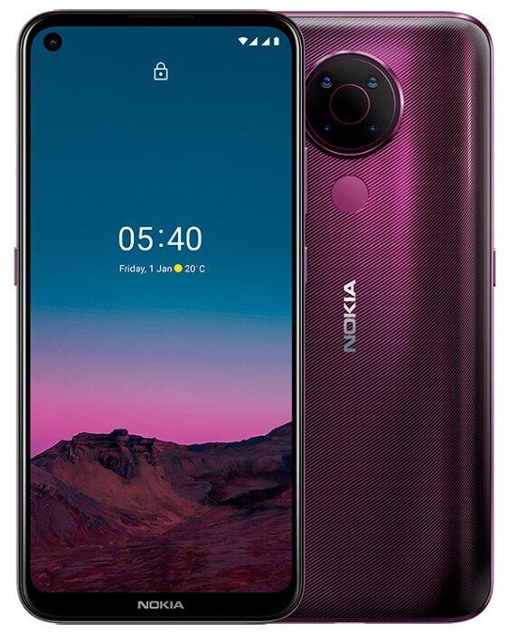 

Смартфон Nokia 5.4, 6.39" 720x1560 IPS, Qualcomm Snapdragon 662, 4Gb RAM, 128Gb, 3G/4G, NFC, Wi-Fi, BT, 4xCam, 2-Sim, 4000mAh, USB Type-C, Android 11, фиолетовый (HQ5020LG00000), 5.4