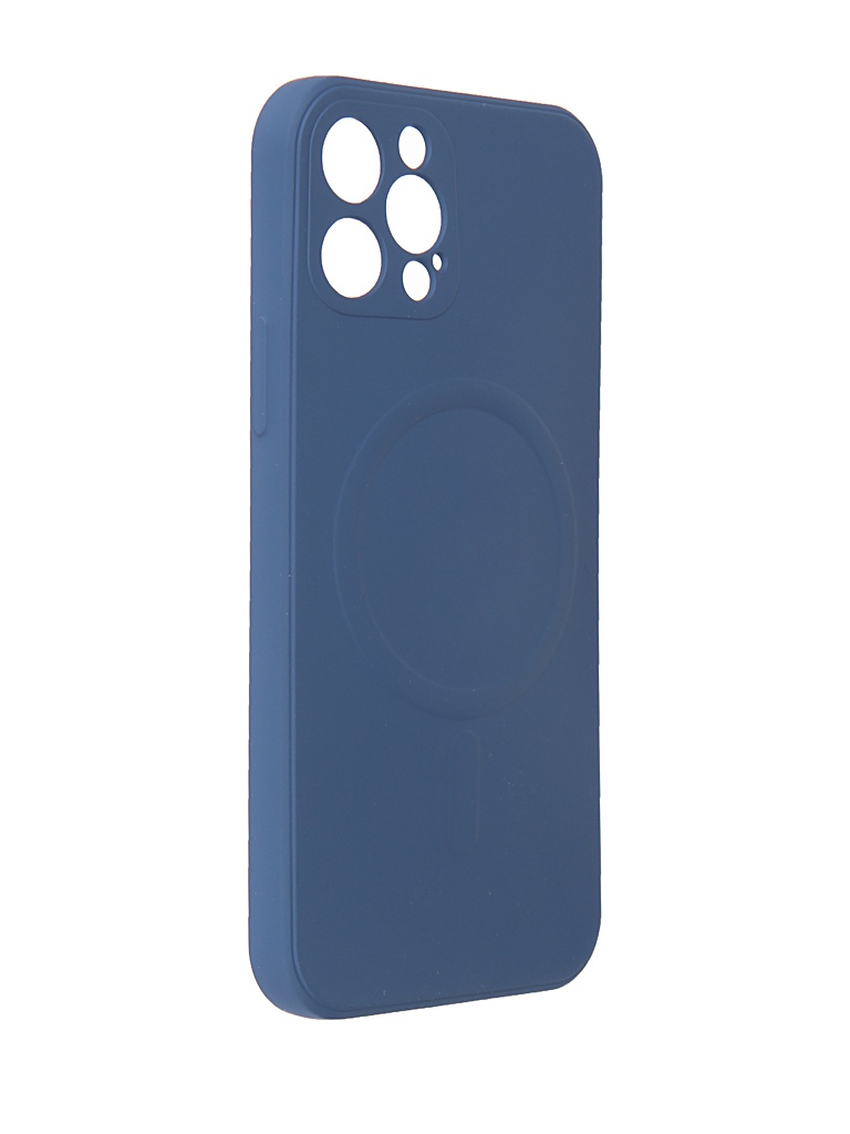 

Чехол-накладка DF MagSafe с микрофиброй для смартфона Apple iPhone 12/12 Pro, силикон, синий (DF iMagnetcase-03 (blue))