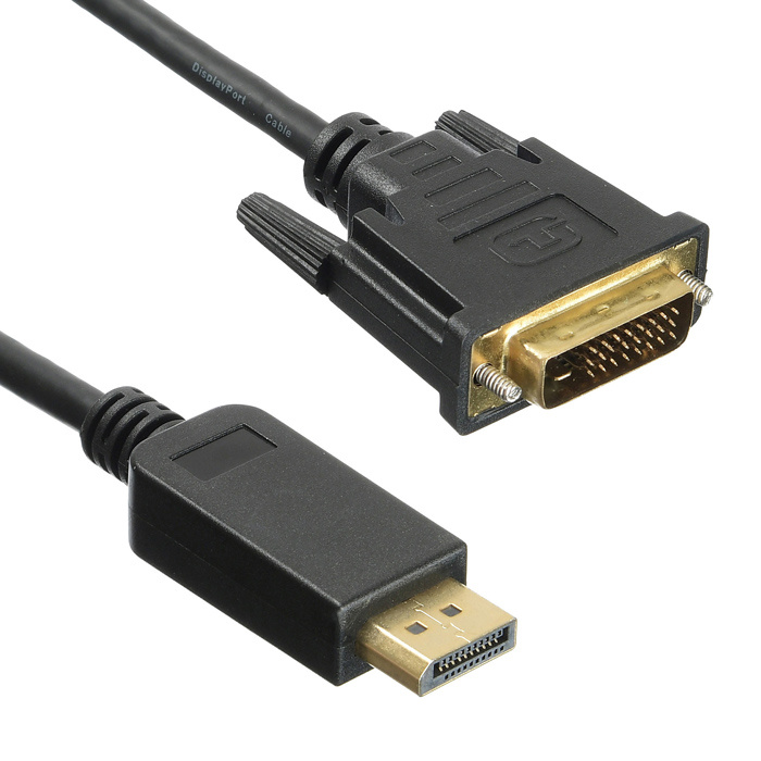 

Кабель DisplayPort(20M)-DVI-D(25M) Dual Link v1.1, 2 м, черный Buro (BHP DPP_DVI-2)