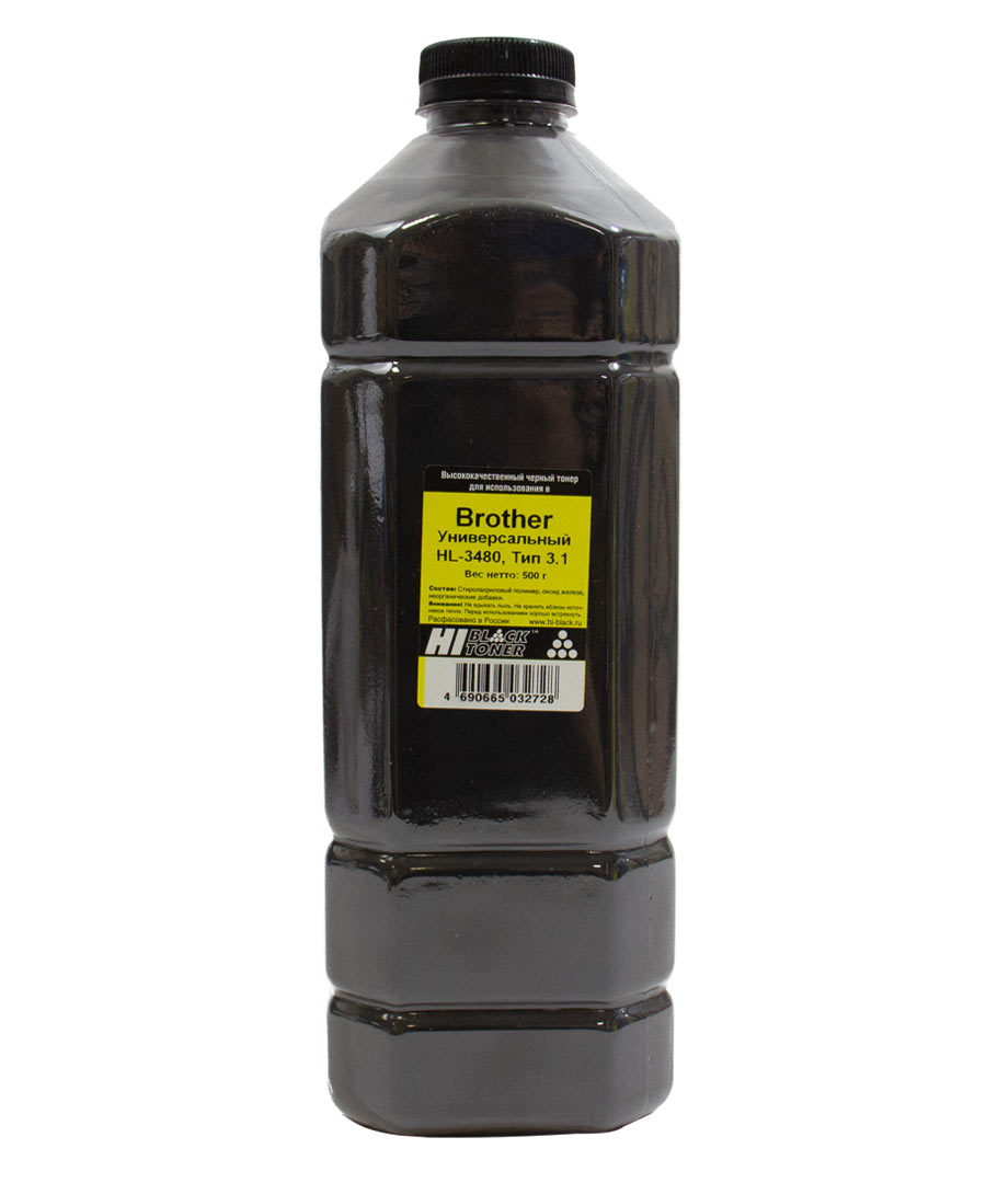 Тонер Hi-Black, канистра 500 г, черный