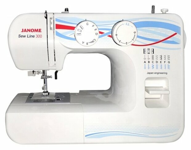 

Швейная машина Janome Sew Line 300, белый/голубой (SEW LINE 300), 300