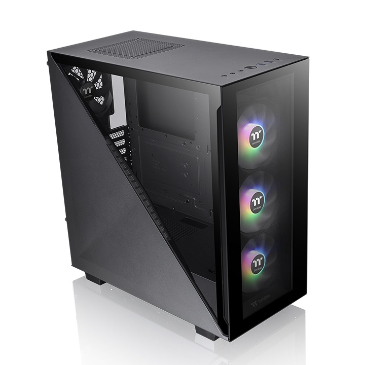 Корпус Thermaltake Divider 300 TG ARGB, ATX, Midi-Tower, 2xUSB 3.0, USB Type-C, RGB подсветка, черный, без БП (CA-1S2-00M1WN-01)