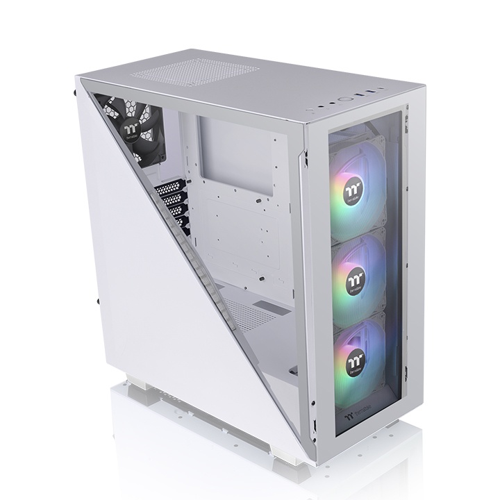 Корпус Thermaltake Divider 300 TG Snow ARGB, ATX, Midi-Tower, 2xUSB 3.0, USB Type-C, RGB подсветка, белый, без БП (CA-1S2-00M6WN-01)