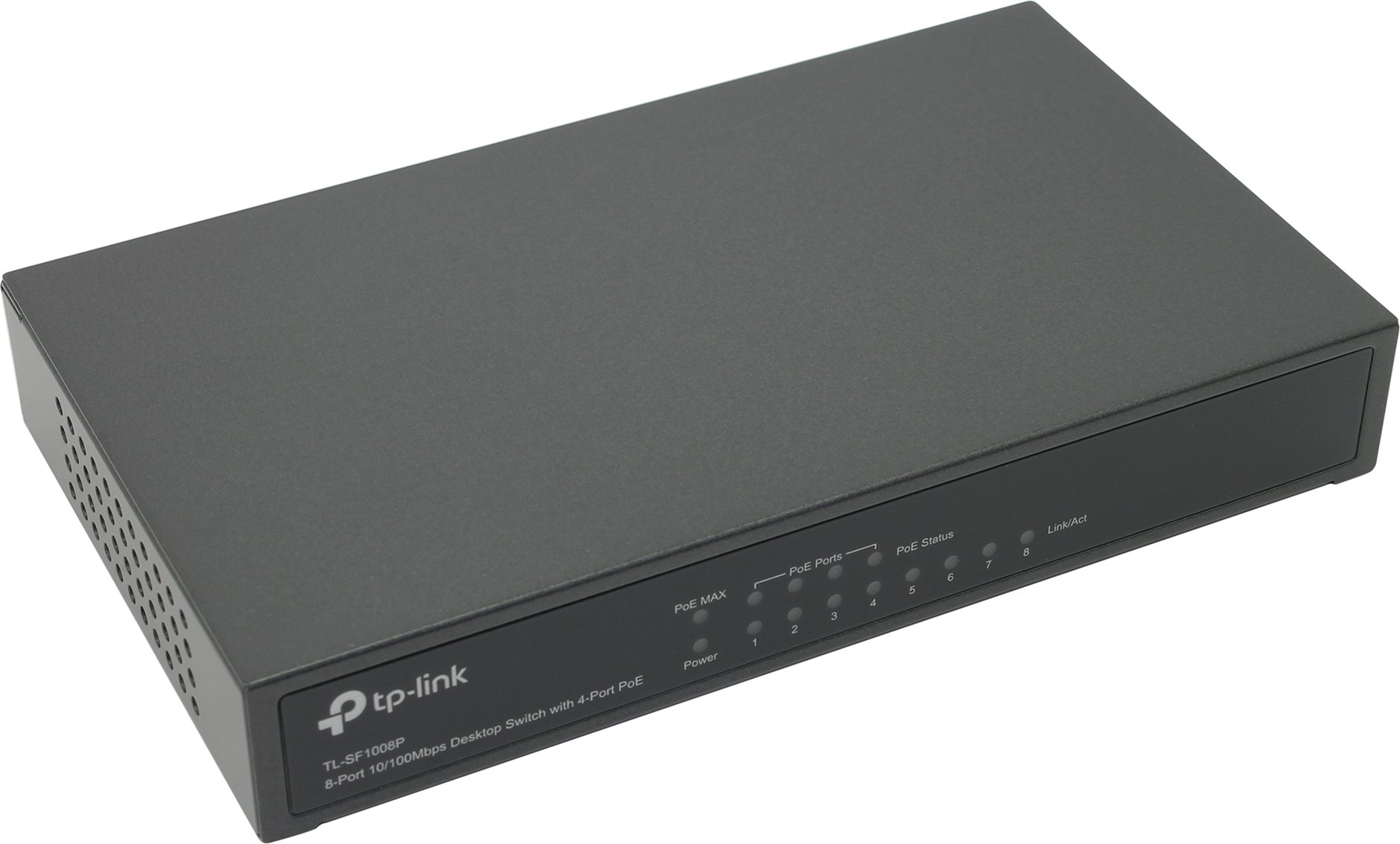 Коммутатор TP-LINK TL-SF1008P, кол-во портов: 8x100 Мбит/с, PoE: 4x15.4Вт (макс. 57Вт) (TL-SF1008P)