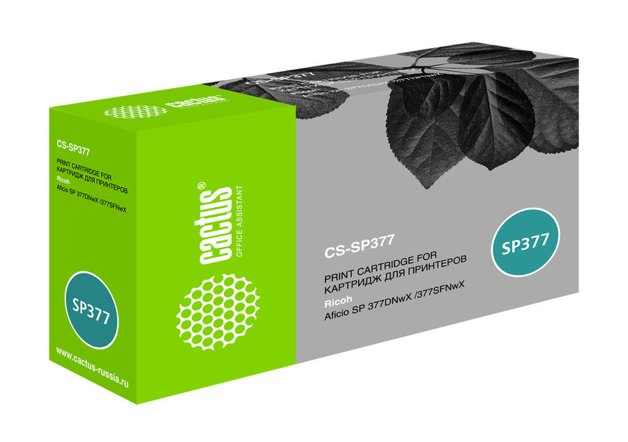 

Картридж лазерный Cactus CS-SP377 (SP 377XE/408162), черный, 6400 страниц, совместимый для Ricoh Aficio SP 377DNwX/377SFNwX