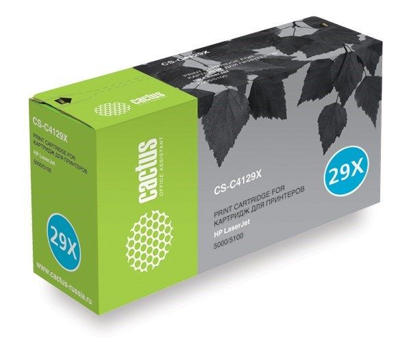 

Картридж лазерный Cactus CS-C4129XV (29X/C4129X), черный, 10000 страниц, совместимый, для LJ 5000/5100
