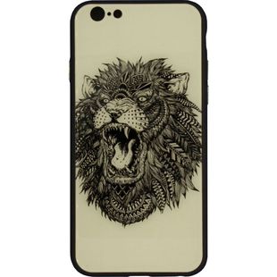 Чехол-накладка Flexis Светящийся в темноте стеклянный для смартфона Apple iPhone 78 пластик желтый FX-CASE-GiDGC-iP7-LION 1300₽