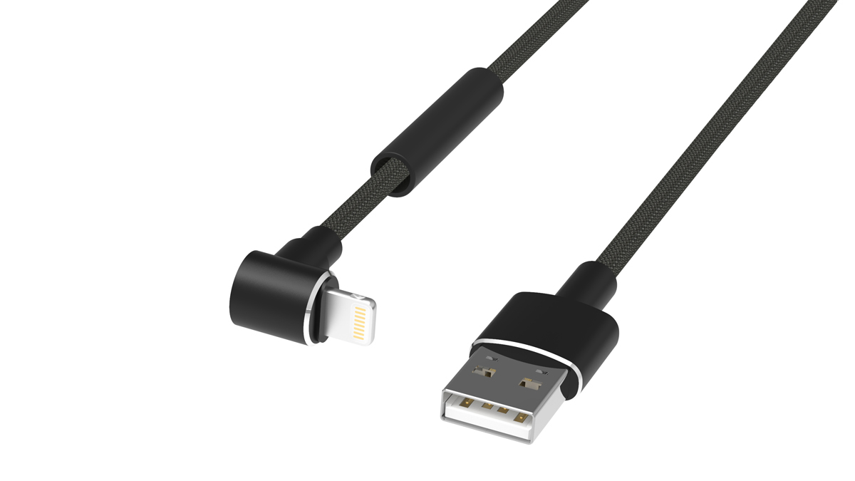 

Кабель Lightning 8-pin-USB, угловой, 2A, 1м, черный Ritmix RCC-423 (RCC-423), RCC-423