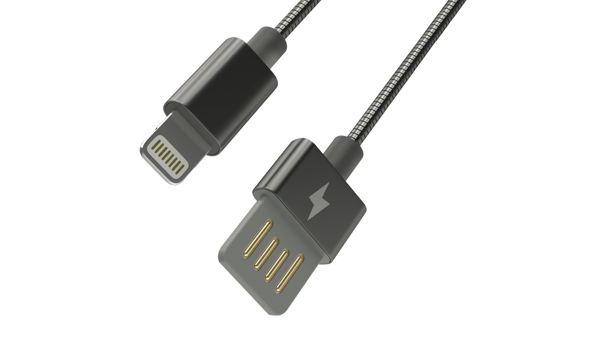 

Кабель Lightning 8-pin(m)-USB 2.0(Am), 2A, 1м, черный Ritmix RCC-426 (RCC-426), RCC-426