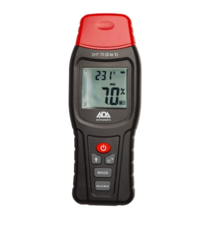 Термогигрометр ADA ZHT 70 2 in 1, черный/красный