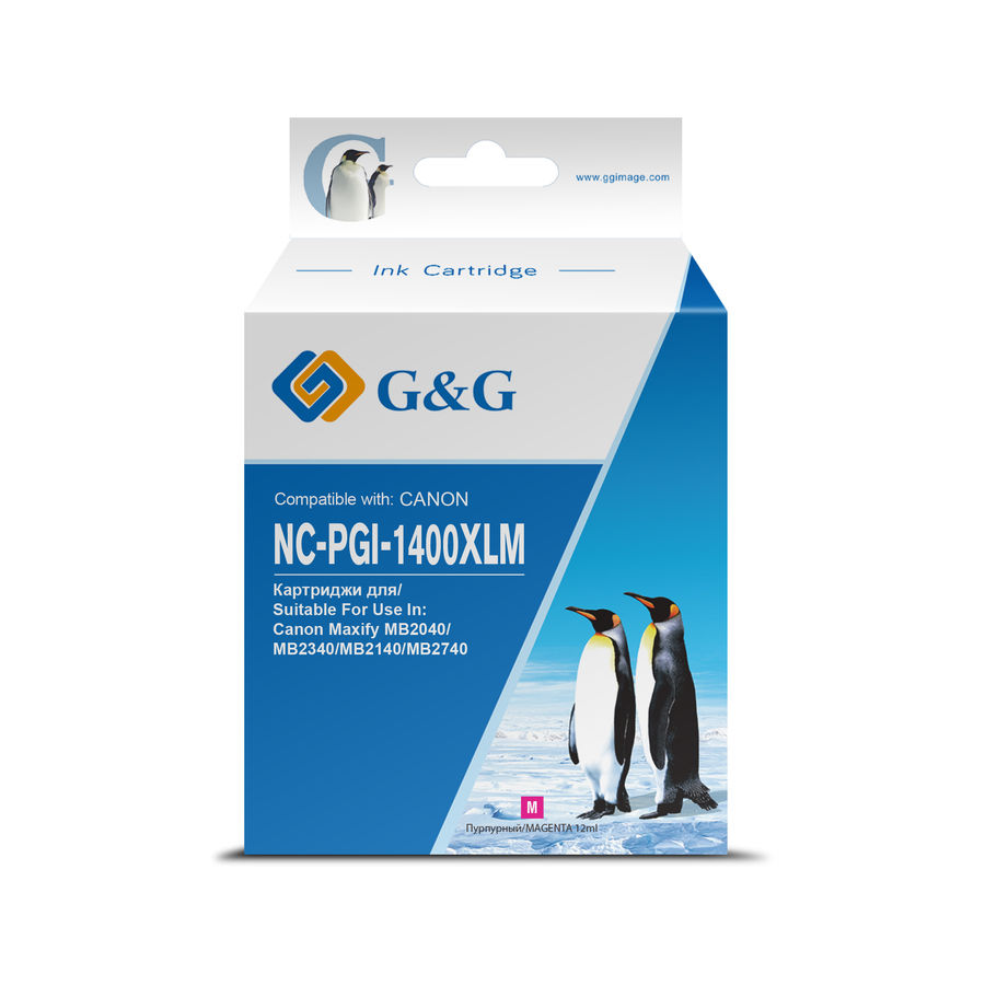

Картридж струйный G&G NC-PGI-1400XLM (PGI-1400XLM/9203B001), пурпурный, совместимый, 12 мл, для Canon MB2050 / MB2350 / MB2040 / MB2340