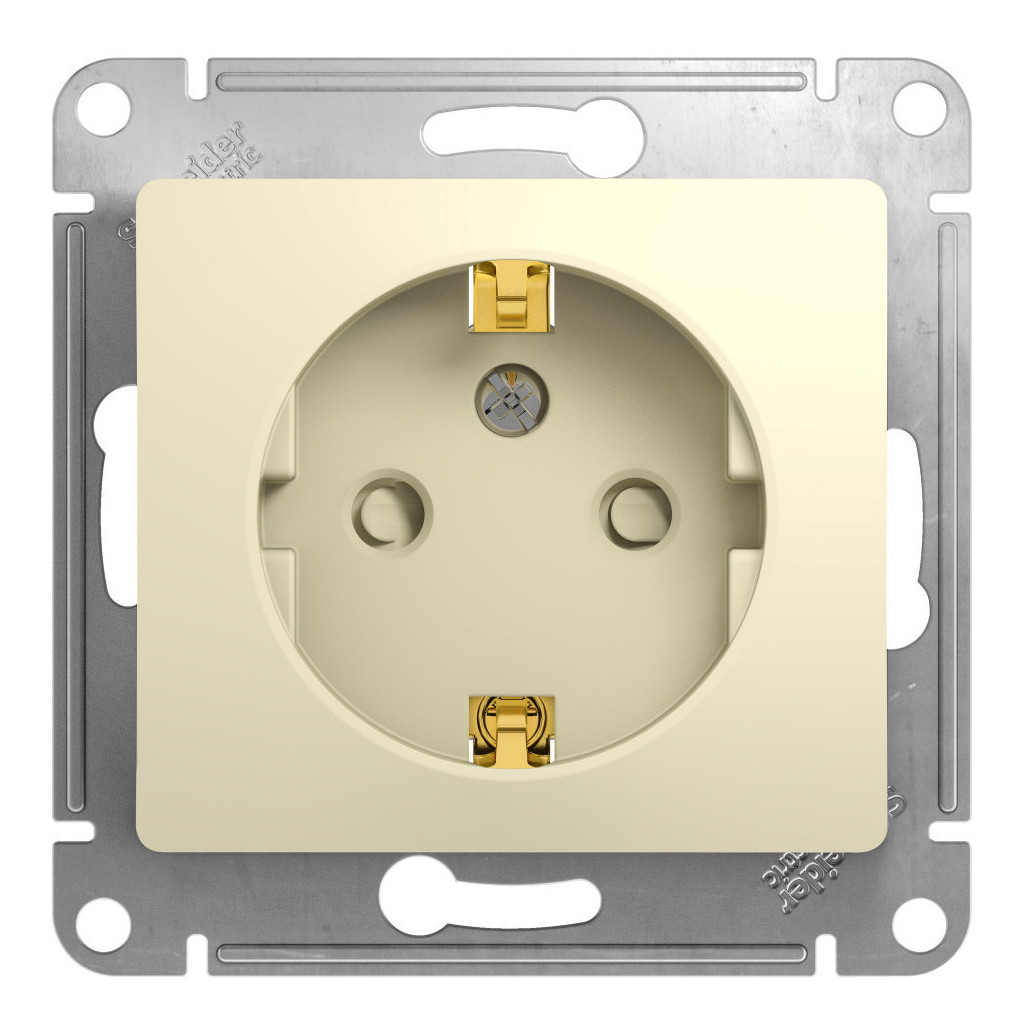 

Розетка Schneider Electric GLOSSA, скрытый монтаж, однопостовая, с з/к, со шторками, 16A, механизм с накладкой и суппортом, IP20, бежевый (GSL000245)