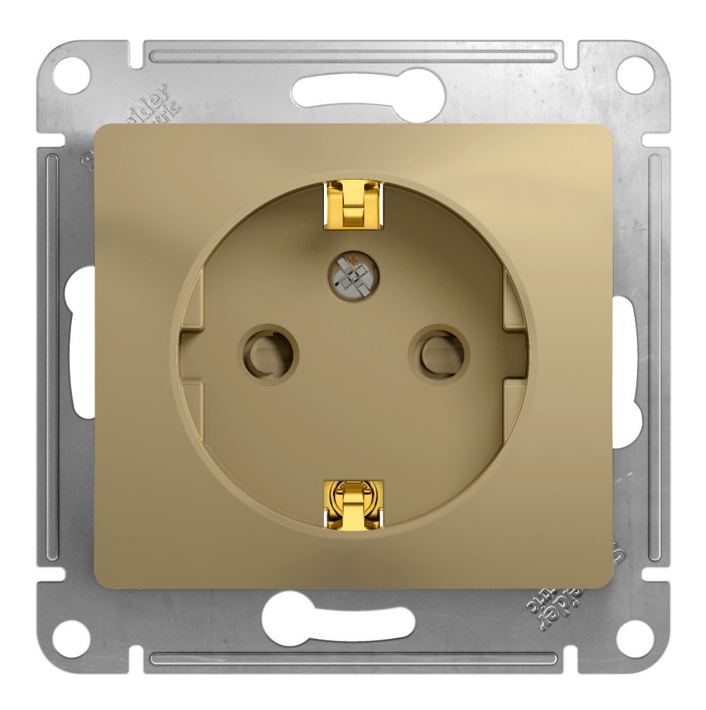 

Розетка Schneider Electric GLOSSA, скрытый монтаж, однопостовая, с з/к, со шторками, 16A, механизм с накладкой и суппортом, IP20, титан (GSL000445)