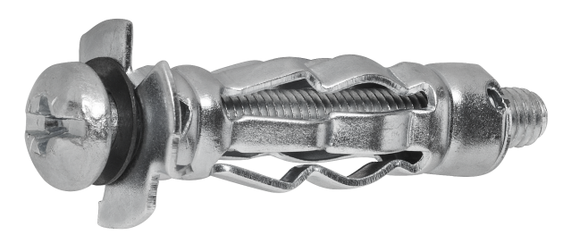 Анкер(дюбель) Бабочка 1 см x 4.5 см, оцинкованная сталь, с бортиком, для пустотелых конструкций, винт 5 мм x 4.5 см, серебристый, 1 шт., SORMAT MOLA 5/13 (9640075706)