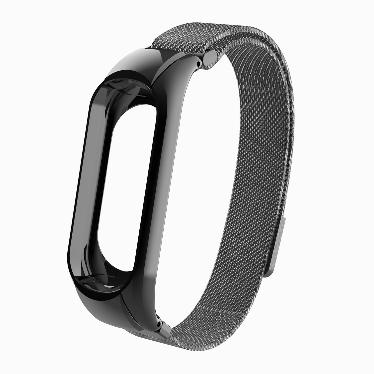 

Ремешок для Xiaomi Mi Band 5, металический сетчатый браслет, черный (117553)