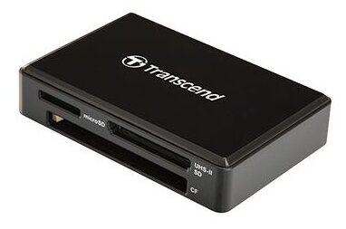 Картридер Transcend внешний, SD/microSD/CF/MSXC, USB 3.1, черный (TS-RDF9K2) - фото 1