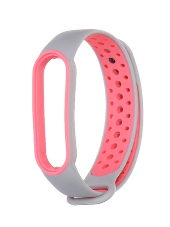 

Ремешок Red Line для Xiaomi Mi Band 6, двухцветный, силикон, серый/розовый (УТ000025206)
