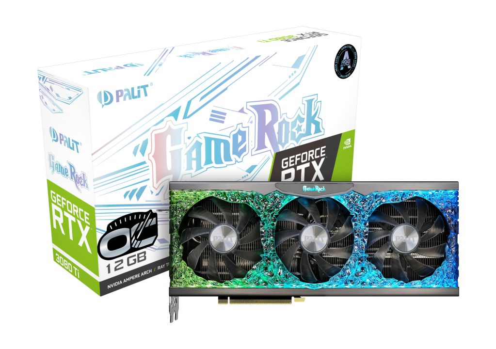 

Видеокарта Palit NVIDIA GeForce RTX 3080Ti GameRock OC, 12Gb DDR6X, 384bit, PCI-E, HDMI, 3DP, Retail (NED308TT19KB-1020G LHR), GameRock OC