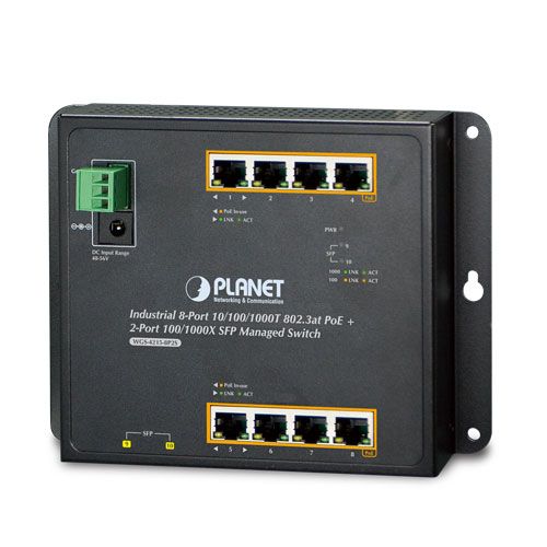 Коммутатор Planet WGS-4215-8P2S, управляемый (8x1 Гбит/с)