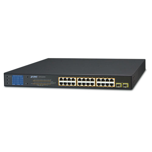 

Коммутатор Planet GSW-2620VHP, кол-во портов: 24x1 Гбит/с, SFP 2x1 Гбит/с, установка в стойку, PoE (макс. 300Вт) (GSW-2620VHP), GSW-2620VHP