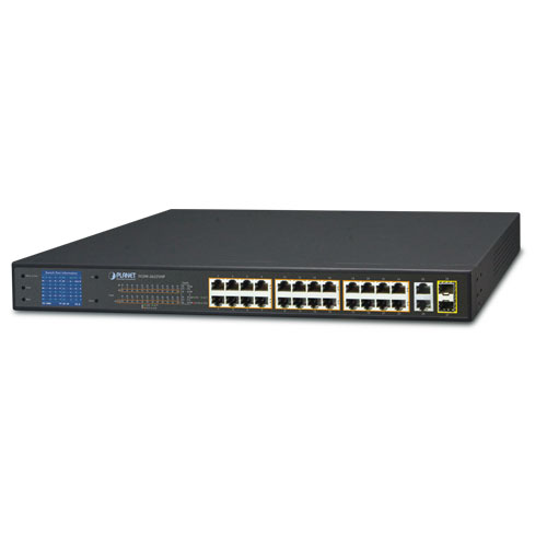 

Коммутатор Planet FGSW-2622VHP, кол-во портов: 24x100 Мбит/с, combo RJ-45/SFP 2x1 Гбит/с, установка в стойку, PoE (макс. 300Вт) (FGSW-2622VHP), FGSW-2622VHP