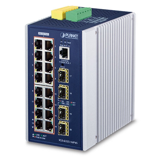

Коммутатор Planet IGS-6325-16P4S, управляемый, кол-во портов: 16x1 Гбит/с, SFP 4x2.5 Гбит/с, PoE (макс. 240Вт) (IGS-6325-16P4S), IGS-6325-16P4S