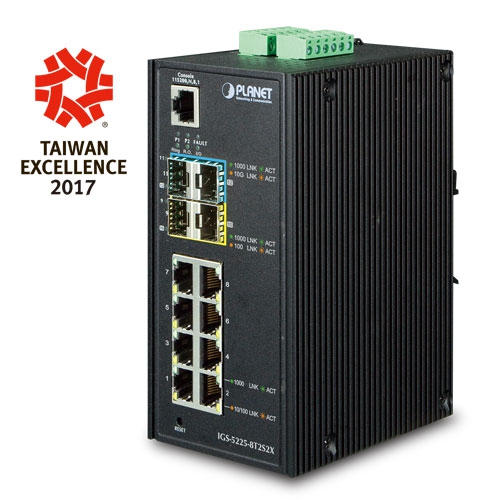 

Коммутатор Planet IGS-5225-8T2S2X, управляемый, кол-во портов: 8x1 Гбит/с, SFP 2x1 Гбит/с, кол-во SFP/uplink: SFP+ 2x10 Гбит/с (IGS-5225-8T2S2X), IGS-5225-8T2S2X
