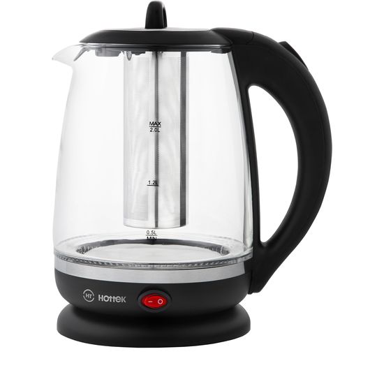 

Чайник HOTTEK HT-960-017 2л. 2200Вт, закрытая спираль, стекло, чёрный, Черный, HT-960-017