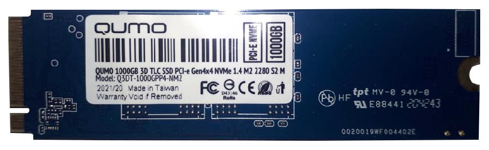 Твердотельный накопитель (SSD) Qumo 1Tb Novation TLC 3D, 2280, M.2, NVMe (Q3DT-1000GPP4-NM2) - фото 1