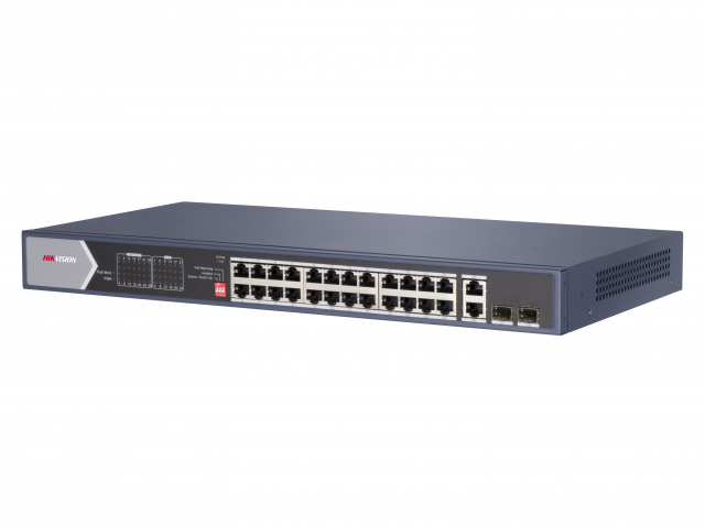 

Коммутатор Hikvision DS-3E0528HP-E, кол-во портов: 26x1 Гбит/с, SFP 2x1 Гбит/с, установка в стойку, PoE: 24x90Вт (макс. 370Вт) (DS-3E0528HP-E), DS-3E0528HP-E