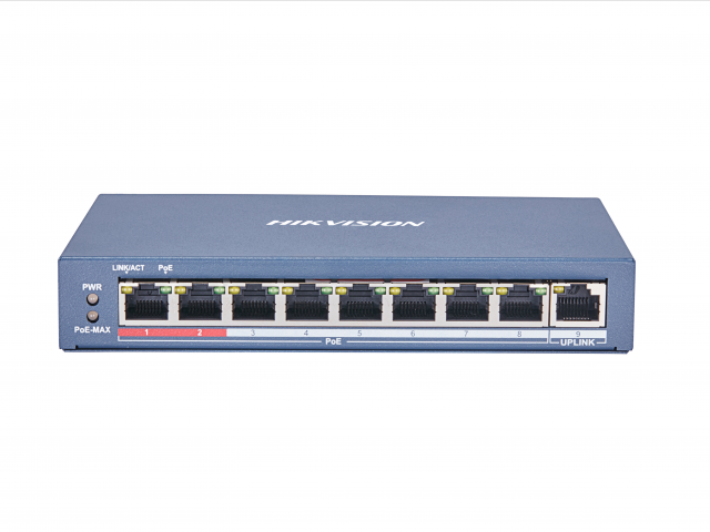 

Коммутатор Hikvision DS-3E0109P-E(C), кол-во портов: 9x100 Мбит/с, установка в стойку, PoE: 8x30Вт (макс. 115Вт) (DS-3E0109P-E(C)), DS-3E0109P-E(C)