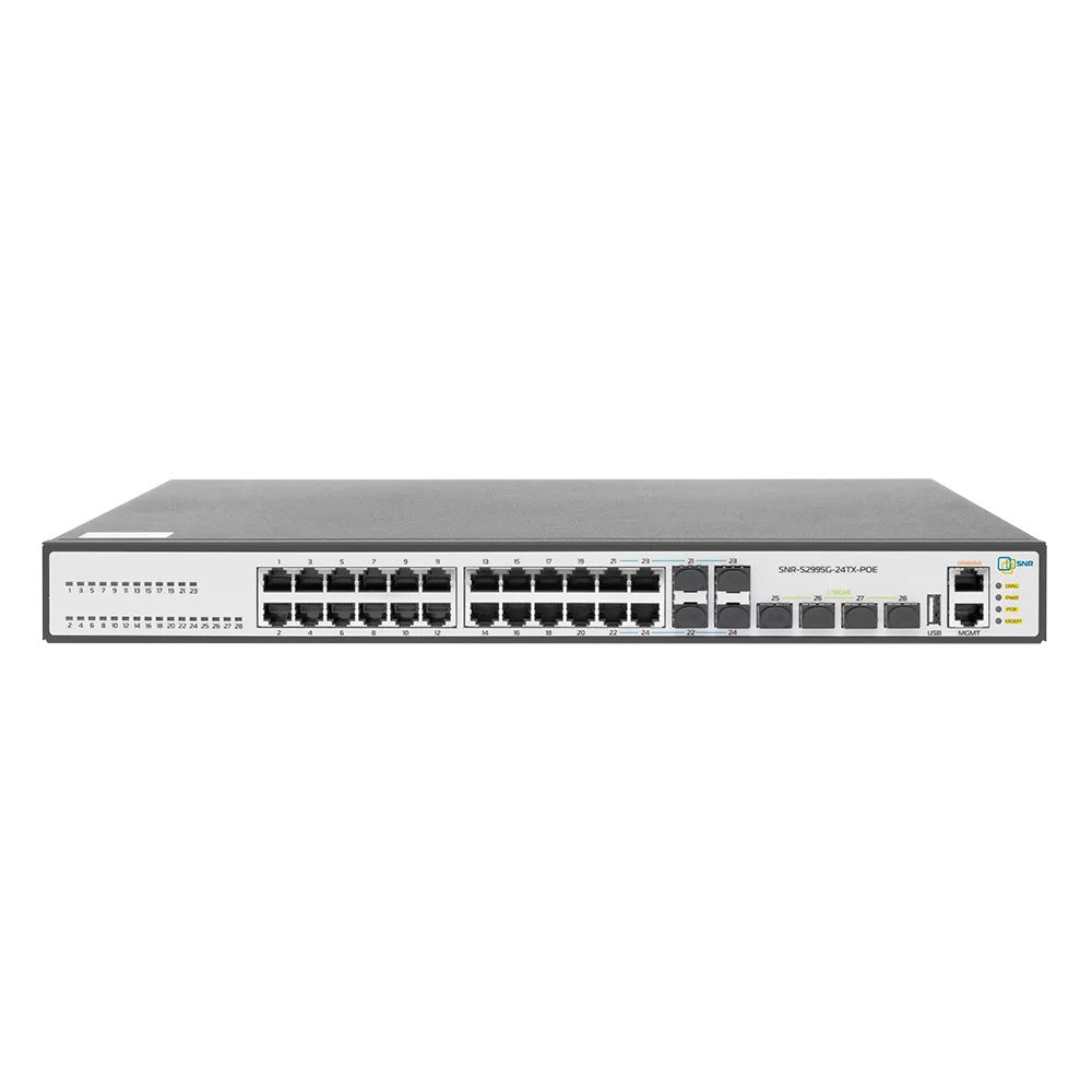 

Коммутатор SNR SNR-S2995G-24TX-POE, управляемый, кол-во портов: 20x1 Гбит/с, combo RJ-45/SFP 4x1 Гбит/с, кол-во SFP/uplink: SFP+ 4x10 Гбит/с, PoE (макс. 370Вт) (SNR-S2995G-24TX-POE), SNR-S2995G-24TX-POE