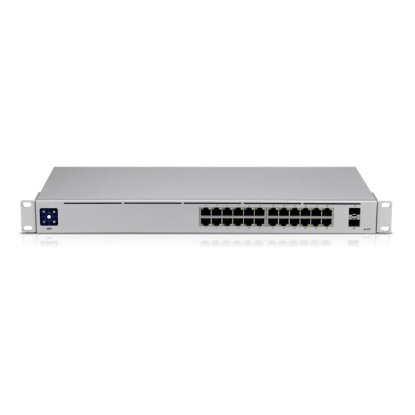 

Коммутатор Ubiquiti USW-24, управляемый, кол-во портов: 24x1 Гбит/с, SFP 2x1 Гбит/с, установка в стойку (USW-24), USW-24