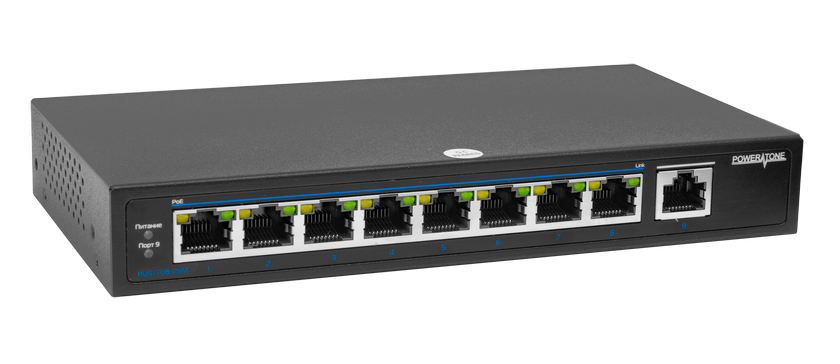 

Коммутатор Powertone PUS-T08L-115M, кол-во портов: 8x100 Мбит/с, кол-во SFP/uplink: RJ-45 1x1 Гбит/с, PoE: 8x30Вт (макс. 115Вт) (PUS-T08L-115M), PUS-T08L-115M